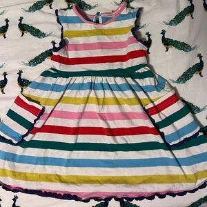 Mini Boden Rainbow Striped Dress size 3/4